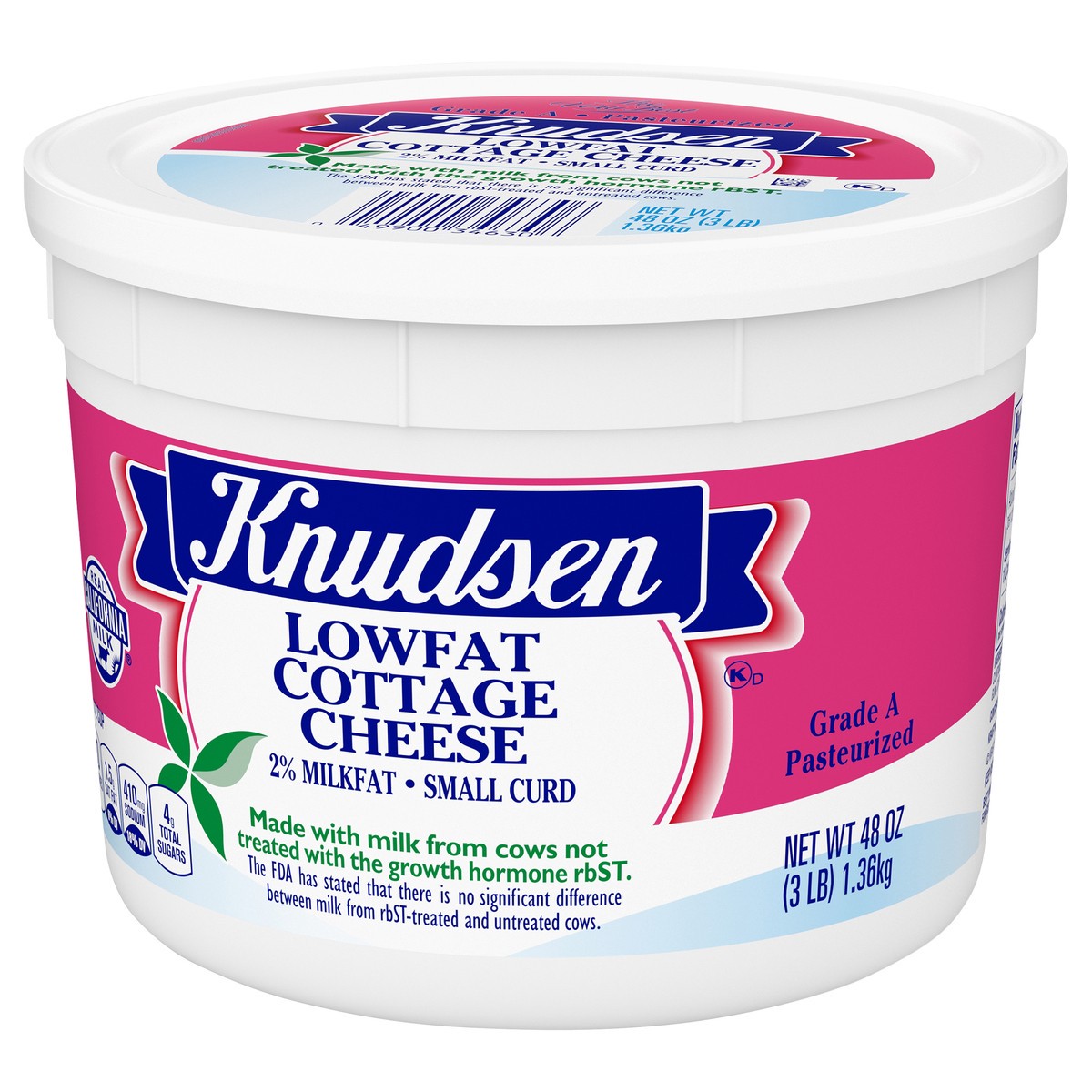 slide 11 of 11, Knudsen Lowfat Small Curd Cottage Cheese with 2% Milkfat, 48 oz Tub, 48 oz