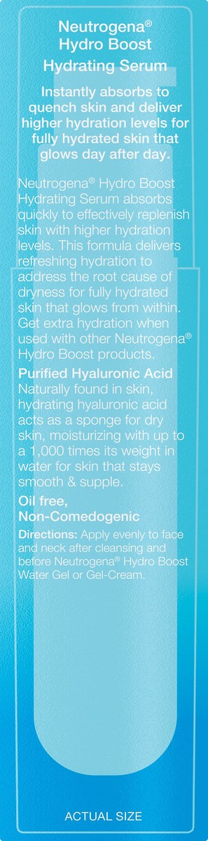 slide 3 of 8, Neutrogena Hydro Boost Hydrating Hyaluronic Acid Serum, Oil-Free and Non-Comedogenic Face Serum Formula for Glowing Complexion, Oil-Free & Non-Comedogenic, 1 fl. oz, 1 fl oz