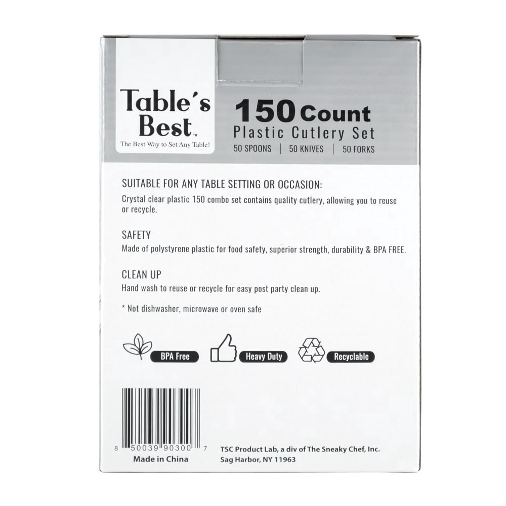 slide 2 of 2, Table's Best Plastic Cutlery Set, 150 ct