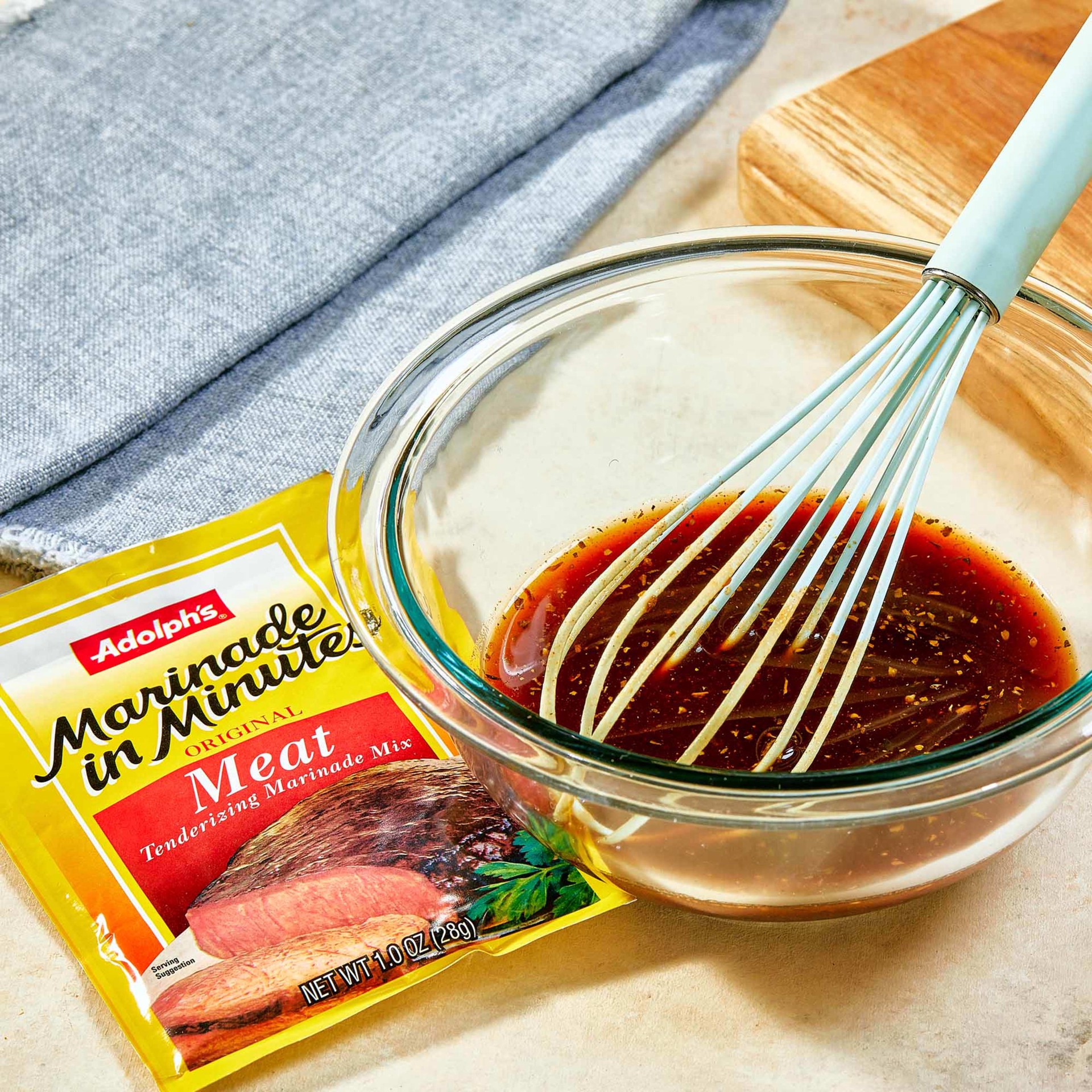slide 3 of 5, Adolph's Marinade In Minutes Meat Marinade Seasoning Mix, 1 oz