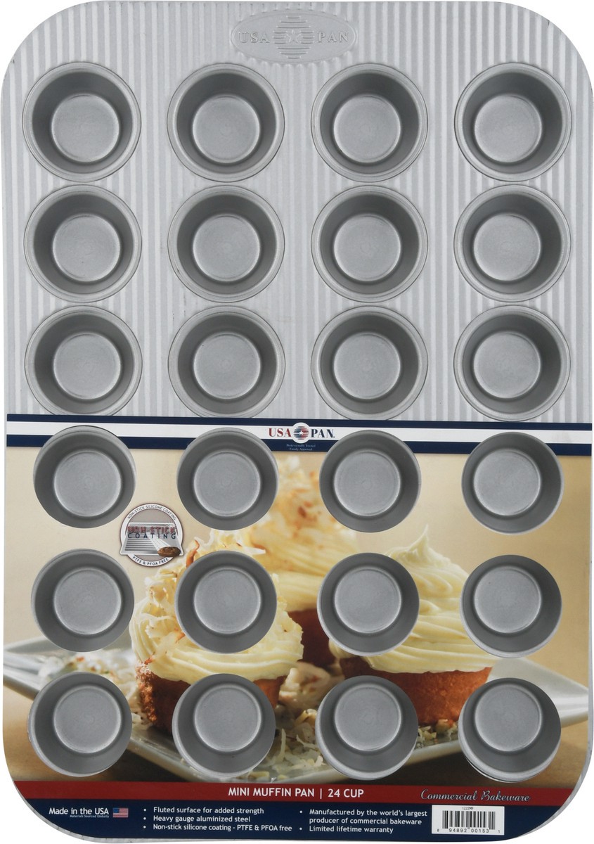 slide 8 of 9, USA Pan 24 Cup Mini Muffin Pan 1 ea, 1 ea