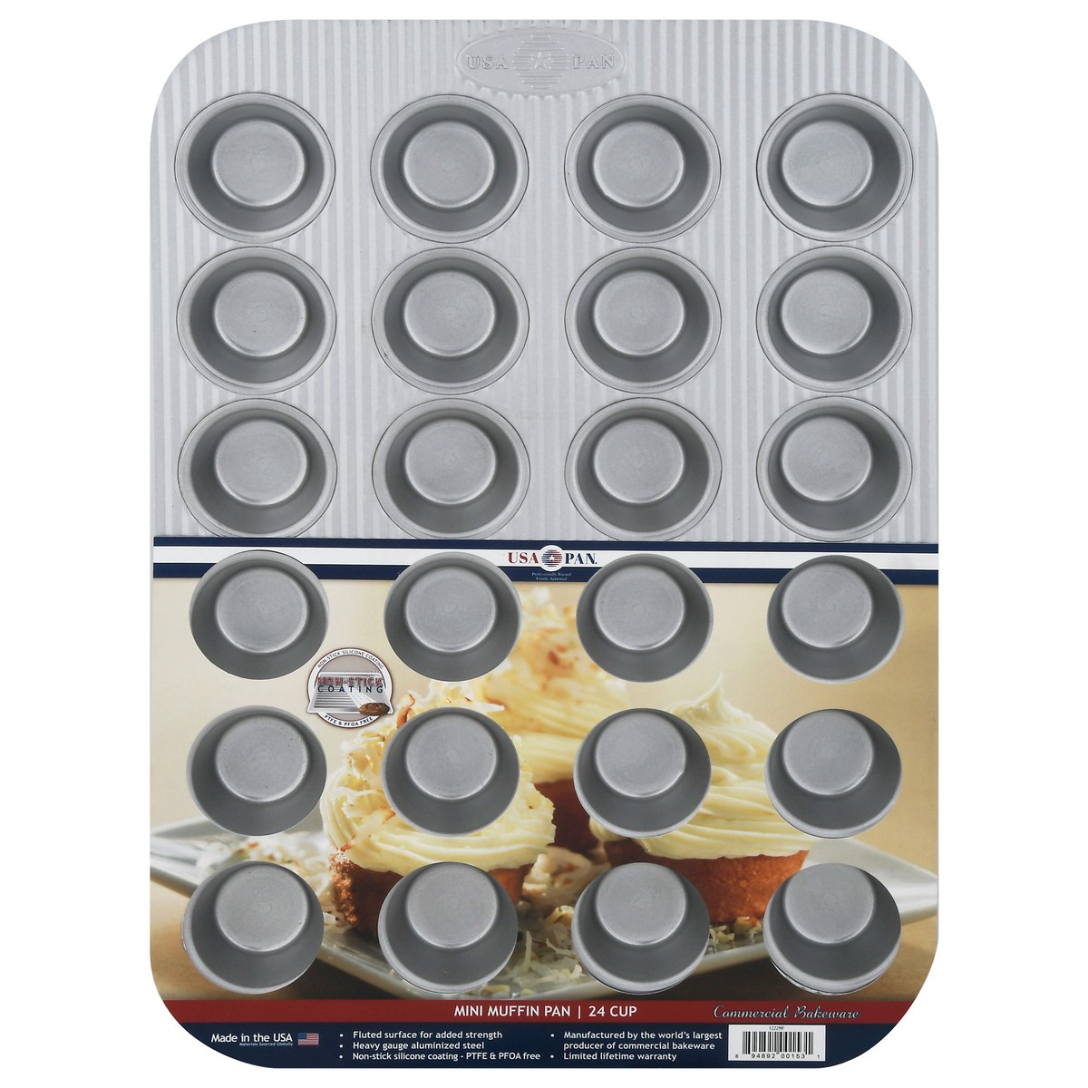 slide 1 of 9, USA Pan 24 Cup Mini Muffin Pan 1 ea, 1 ea