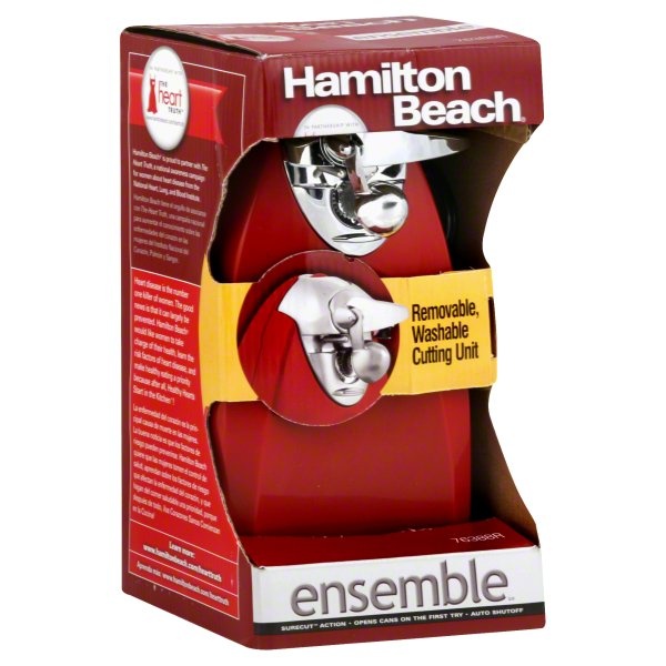 slide 1 of 1, Hamilton Beach Classic Chrome Red Can Opener, 1 ct