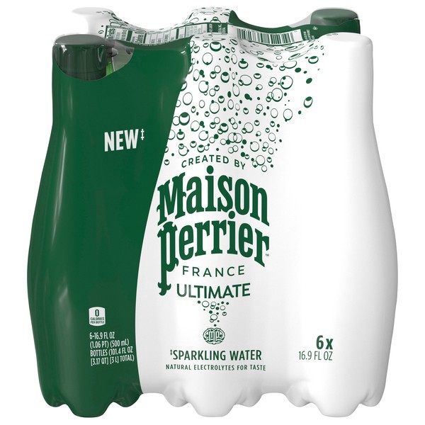 slide 1 of 6, Maison Perrier Forever Ultimate Sparkling Water, 16.9 FL OZ Plastic Water Bottles, 6 Count 101.4 fl oz., 6 ct