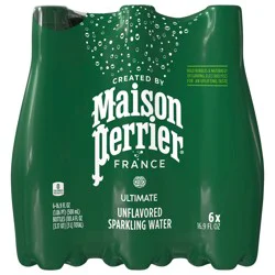 Maison Perrier Ultimate Sparkling Water, 16.9 FL OZ Plastic Water Bottles, 6 Count