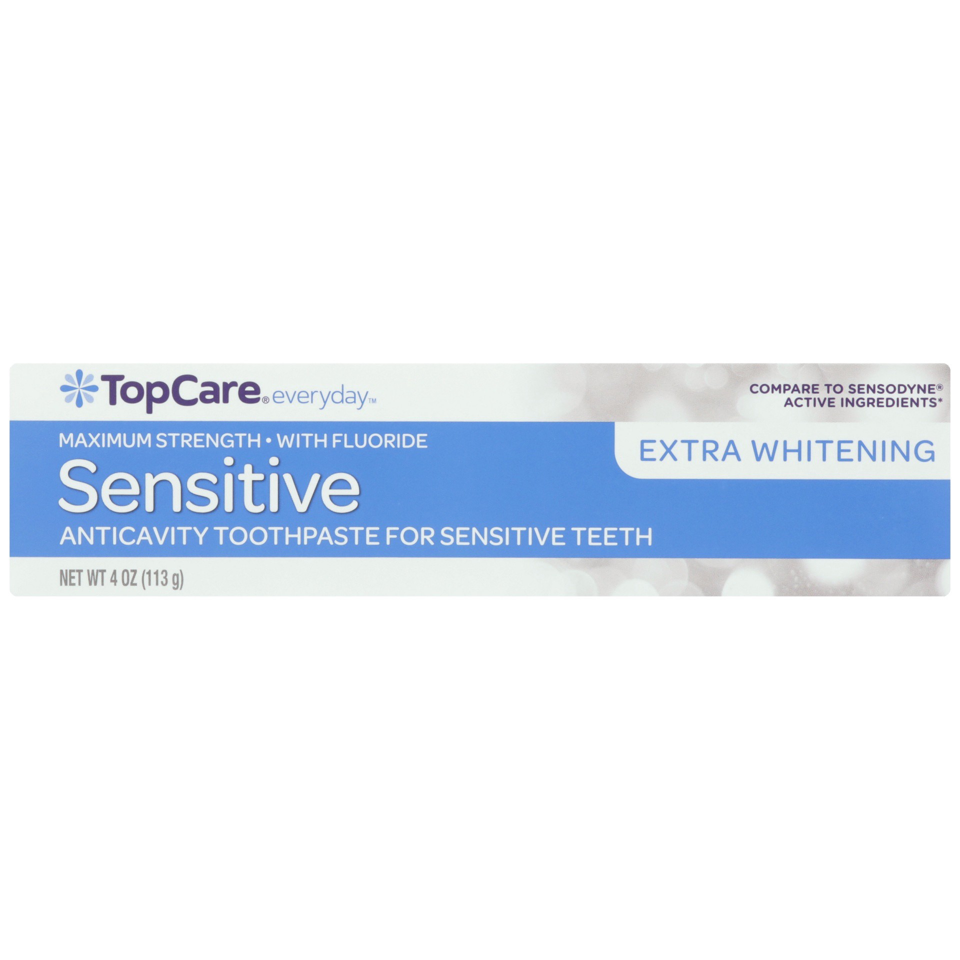 slide 1 of 6, TopCare Extra Whitening Sensitive Toothpaste, 4 oz