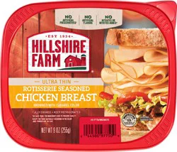 Hillshire Farm Ultra Thin Sliced Rotisserie Seasoned Chicken Breast Sandwich Meat, 9 oz