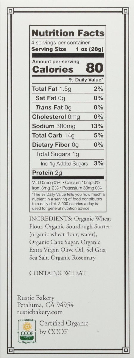 slide 5 of 13, Rustic Bakery Organic Sourdough Rosemary & Olive Oil Flatbread Bites 4 oz, 4 oz