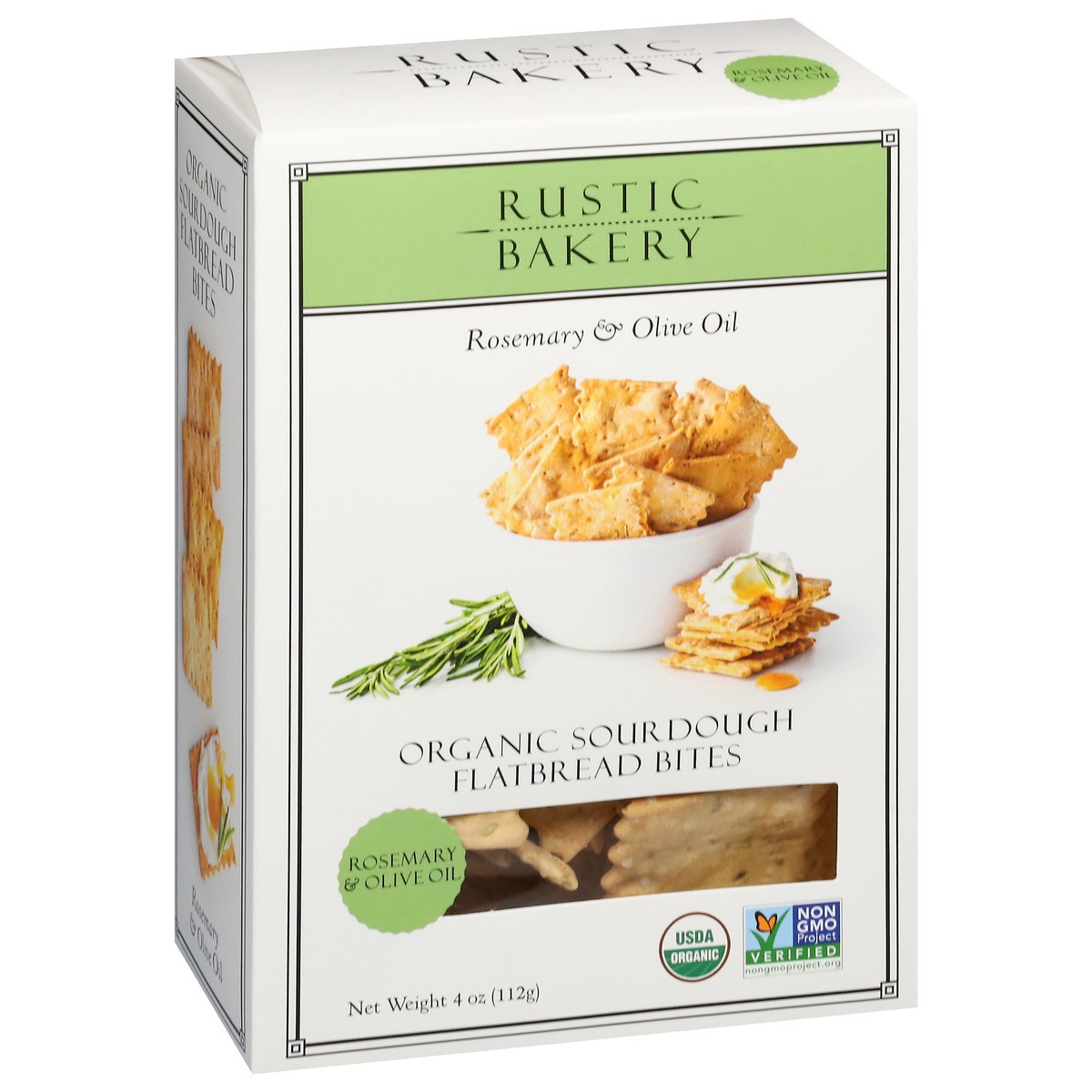 slide 9 of 13, Rustic Bakery Organic Sourdough Rosemary & Olive Oil Flatbread Bites 4 oz, 4 oz