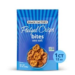 Snack Factory Pretzel Crisps Bites, Sea Salt Pretzels, 12 Oz