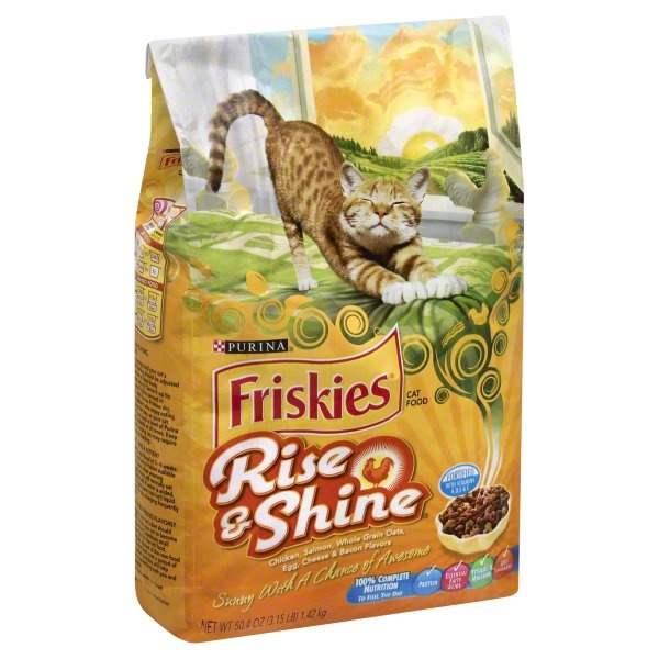 slide 1 of 1, Friskies Cat Food Dry Rise & Shine Chicken Bag, 3.15 lb