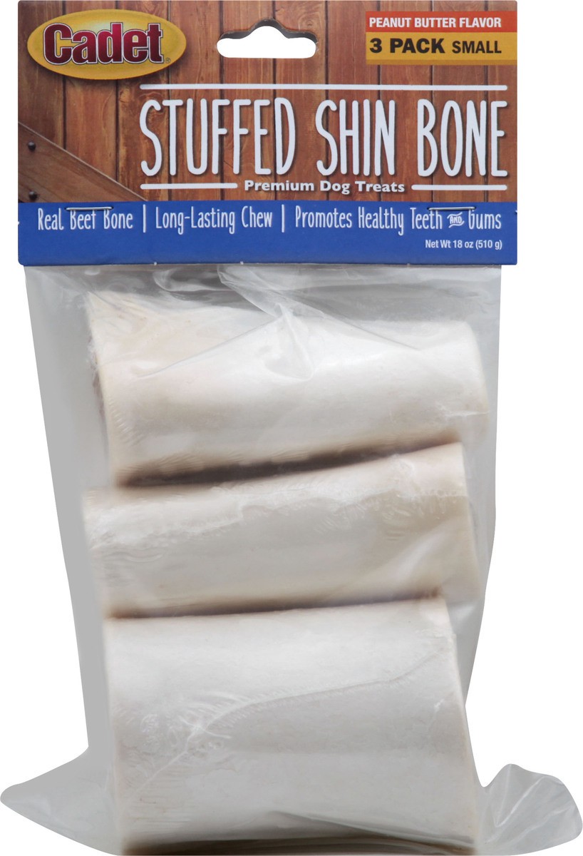 slide 4 of 7, Cadet Stuffed Shin Bones Peanut Butter Small (3 Count), 3 ct