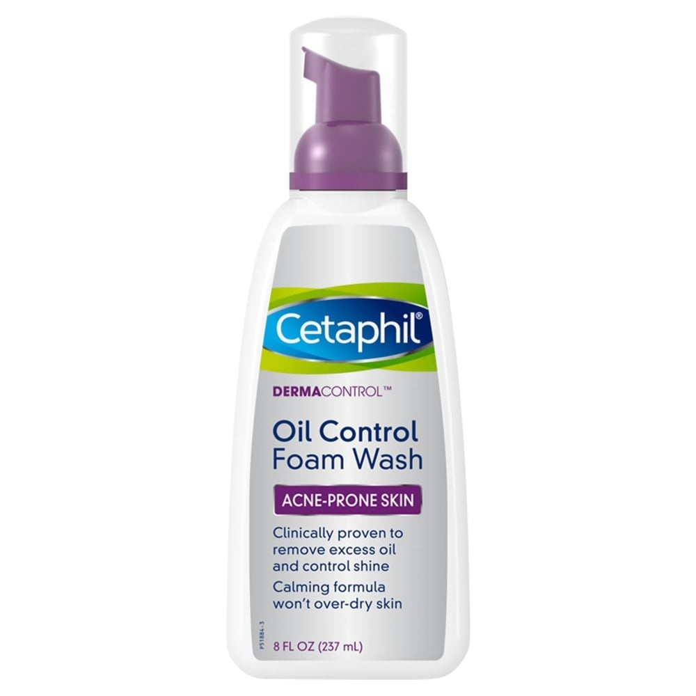 slide 1 of 1, Cetaphil DermaControl Oil Control Foam Wash, 8 oz