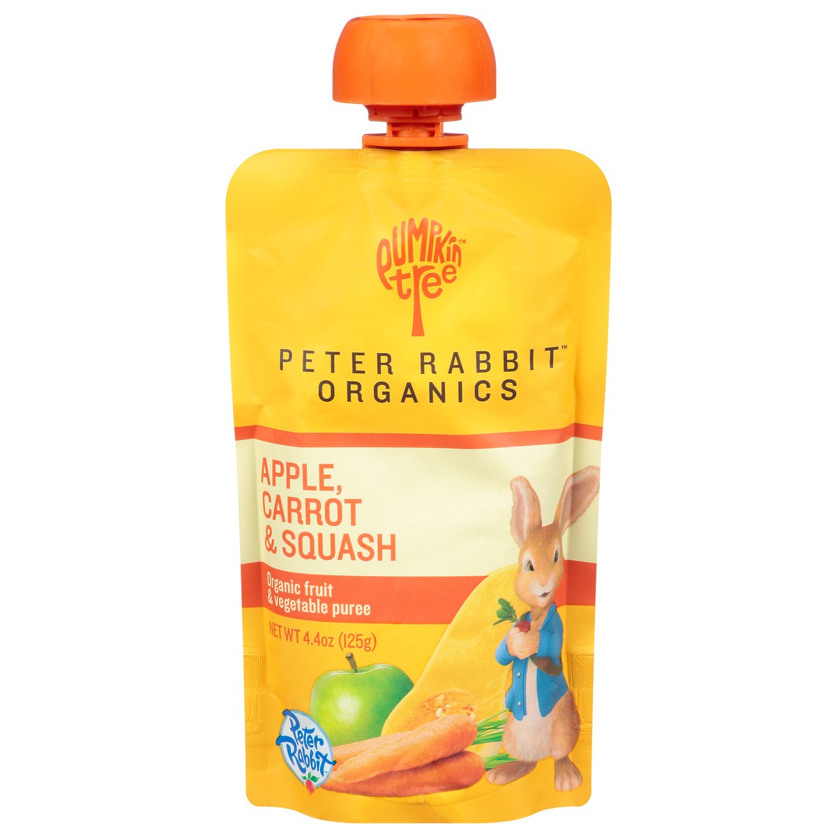 slide 1 of 12, Pumpkin Tree Peter Rabbit Organic Apple, Carrot & Squash Fruit & Vegetable Puree 4.4 oz, 4.4 oz