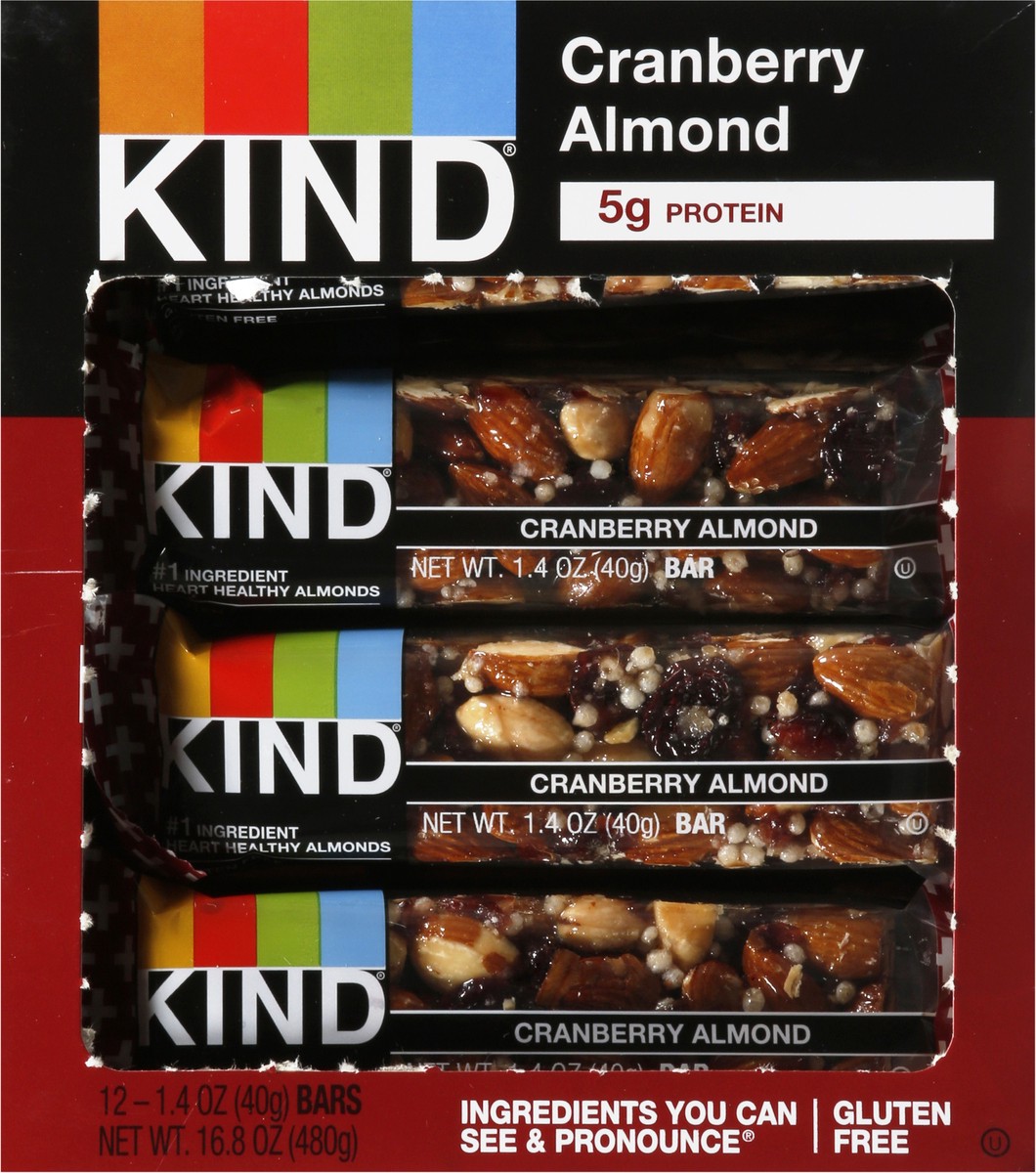 slide 9 of 9, KIND Cranberry Almond Bars 12 - 1.4 oz Bars, 12 oz