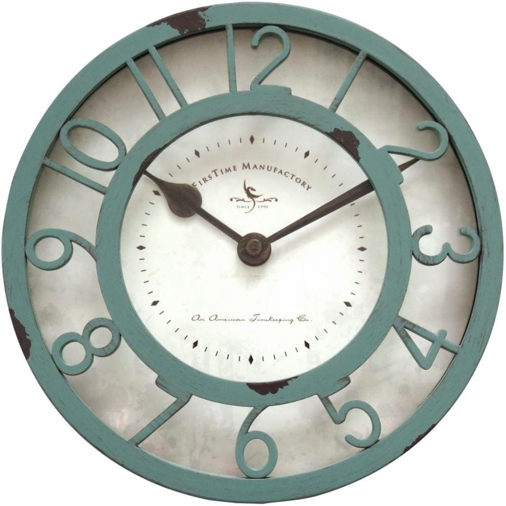 slide 1 of 1, Firstime Sage Raised Wall Clock, 8 in