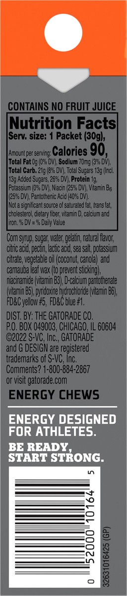 slide 2 of 10, Gatorade Carb Energy Chews, 6 ct; 1 oz