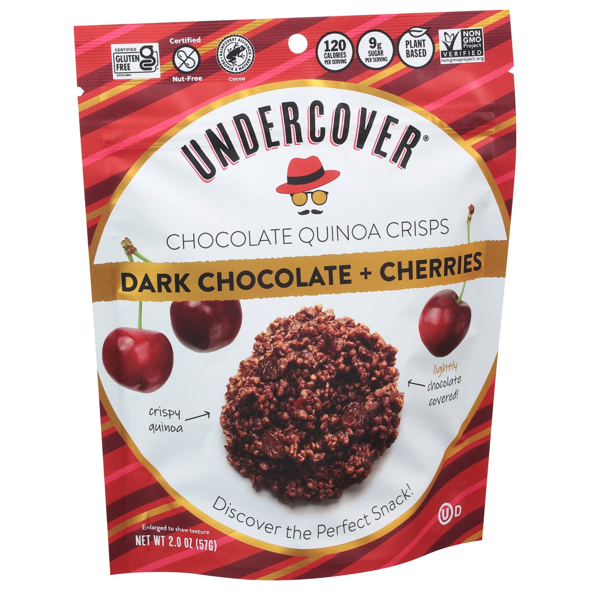 slide 5 of 9, Undercover Dark Chocolate + Cherries Chocolate Quinoa Crisps - 2 oz, 2 oz