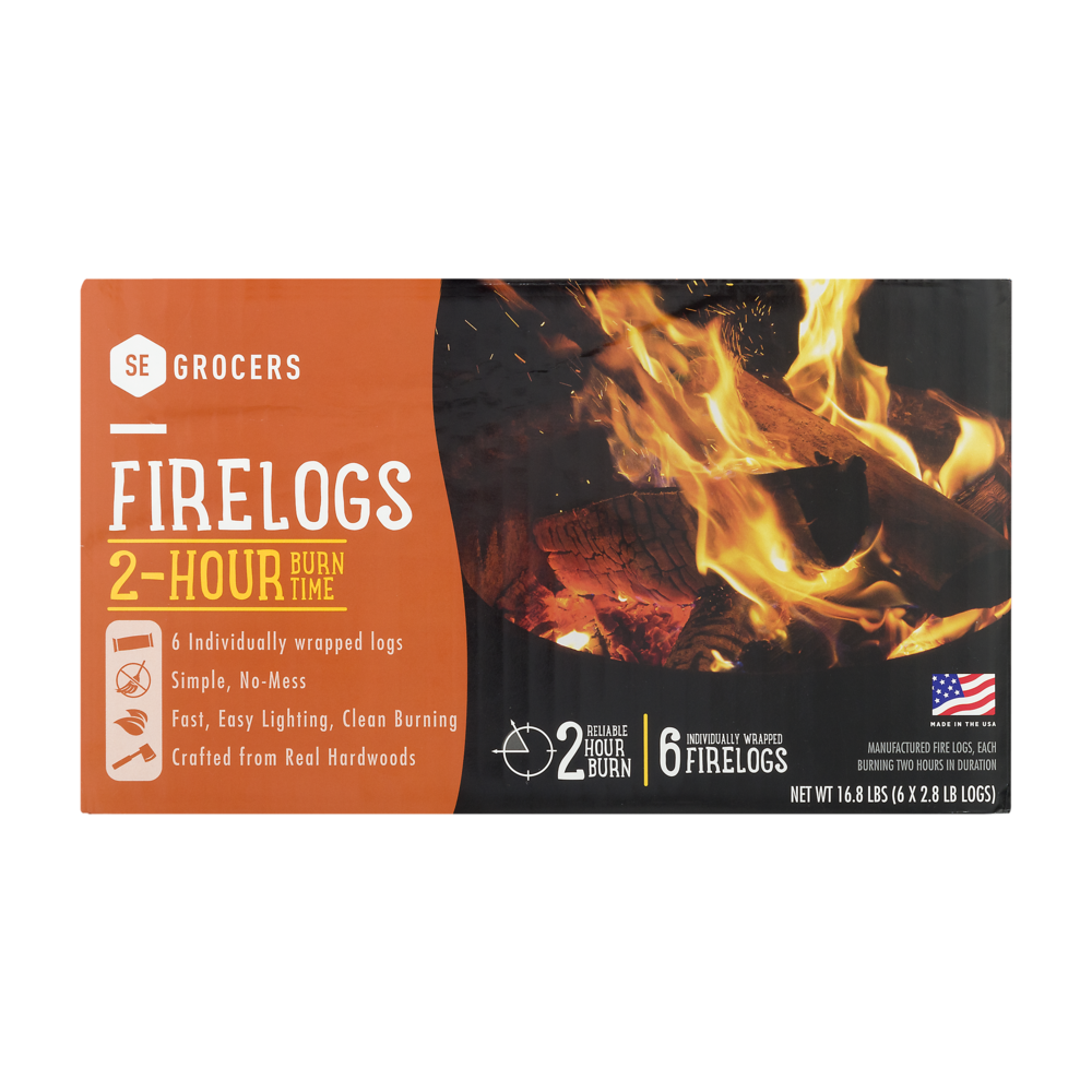 slide 1 of 1, SE Grocers Firelog 2Hr 6Pk, 6 ct