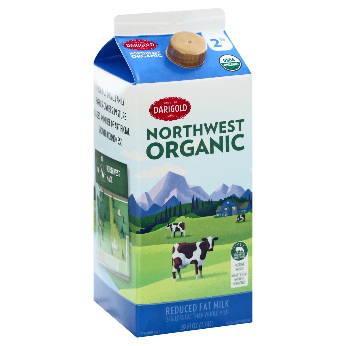 slide 9 of 9, Darigold 2% Reduced Fat Organic Milk - 59 fl oz, 59 fl oz