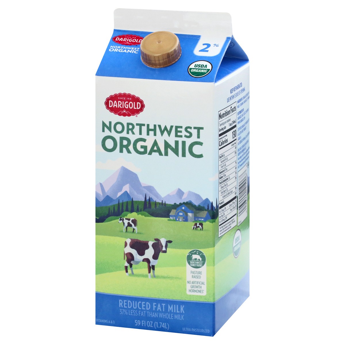 slide 6 of 9, Darigold 2% Reduced Fat Organic Milk - 59 fl oz, 59 fl oz