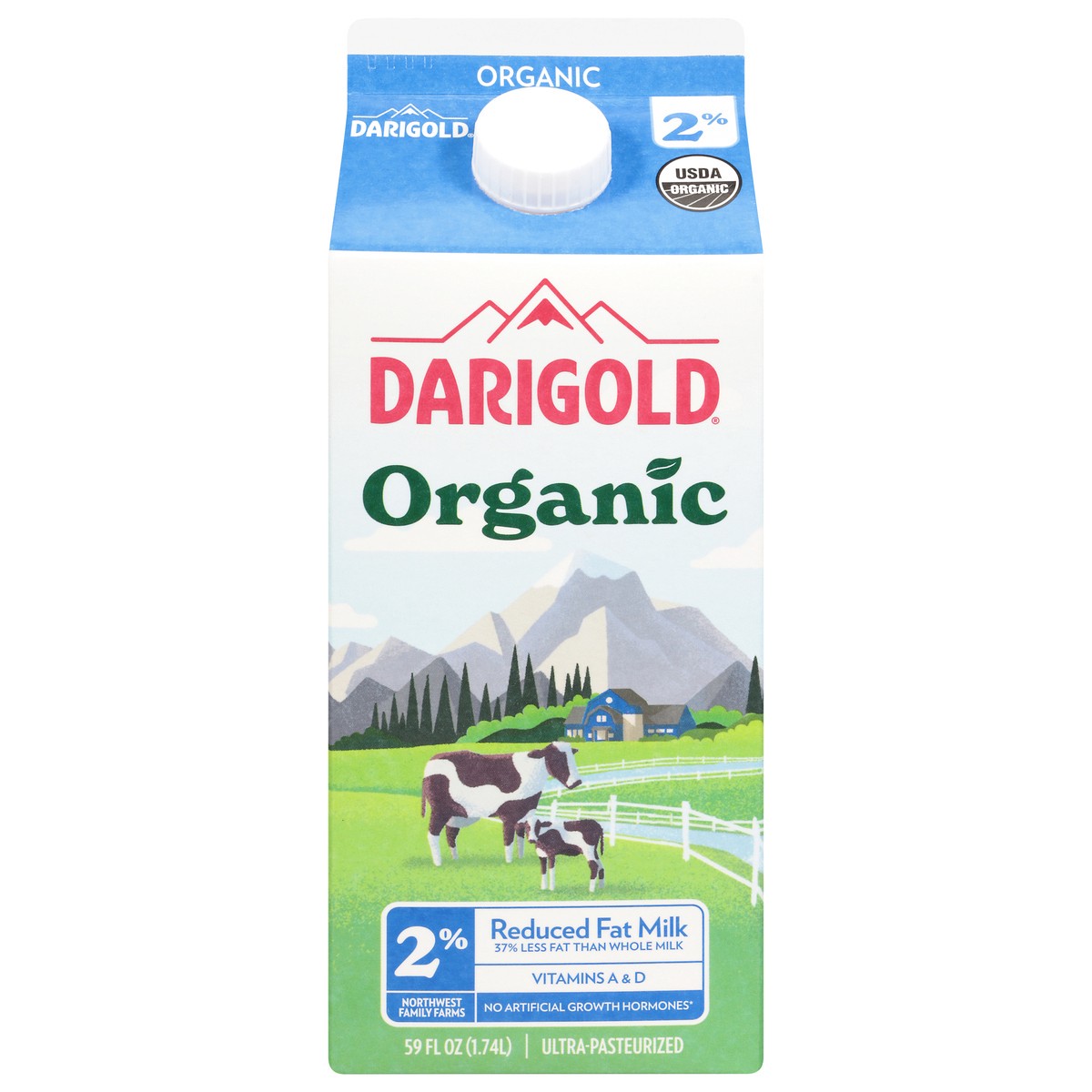 slide 1 of 9, Darigold 2% Reduced Fat Organic Milk - 59 fl oz, 59 fl oz