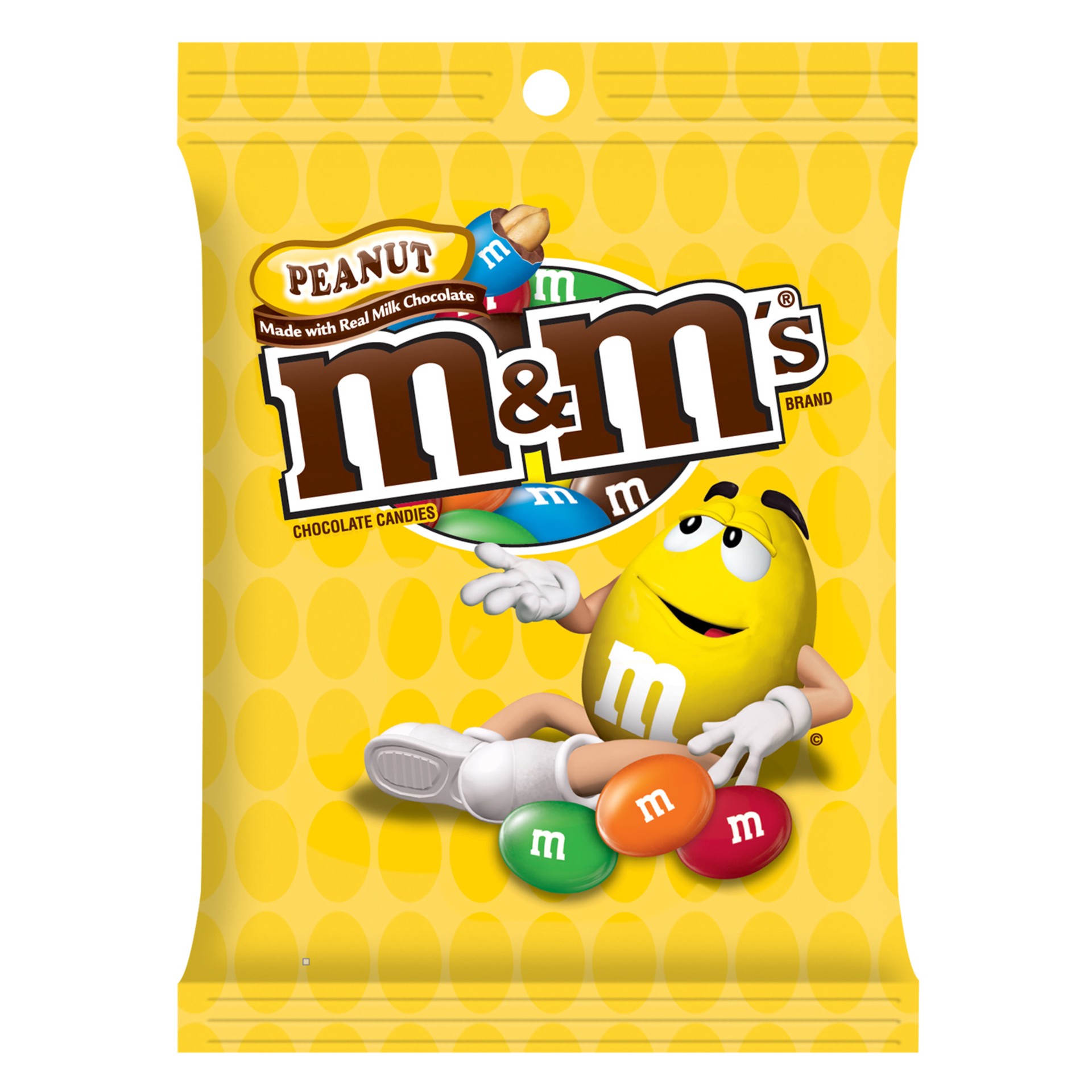 slide 1 of 3, M&M's Peanut Chocolate Candy Peg Bag, 2.83 Oz, 2.83 oz