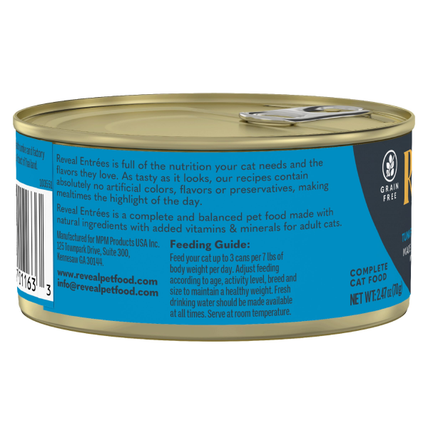 slide 2 of 9, Reveal Complete Pate Tuna Fillet with Mackerel Recipe in Broth Cat Food 2.47 oz, 2.47 oz