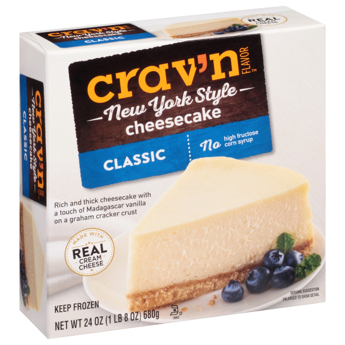 slide 7 of 9, Crav'n Flavor New York Style Classic Cheesecake 24 oz, 