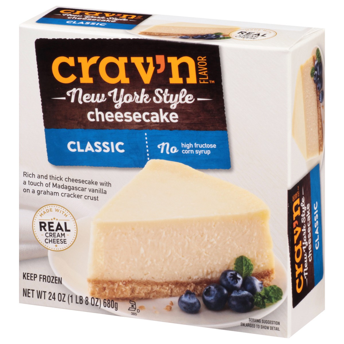 slide 4 of 9, Crav'n Flavor New York Style Classic Cheesecake 24 oz, 