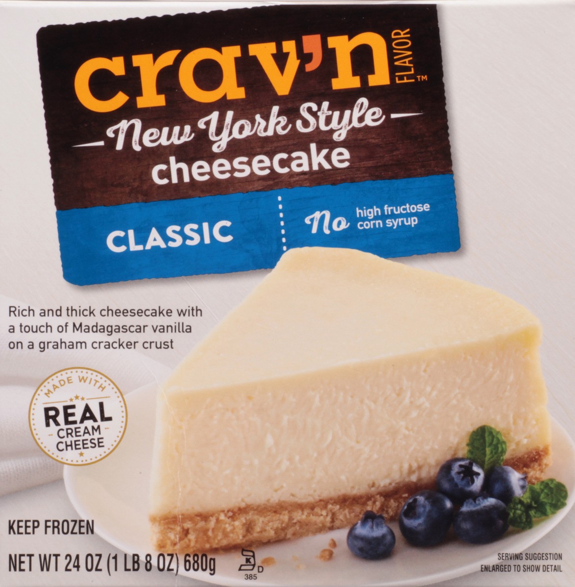 slide 5 of 9, Crav'n Flavor New York Style Classic Cheesecake 24 oz, 