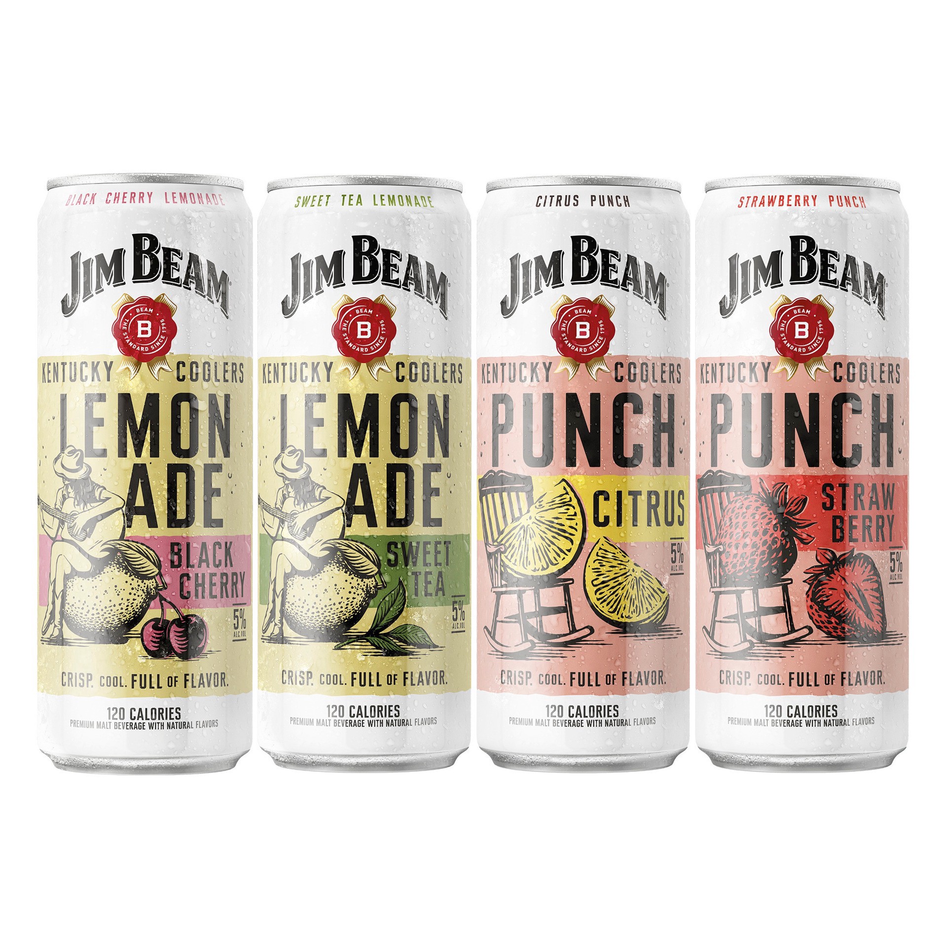 slide 5 of 6, Jim Beam Kentucky Coolers Lemonade & Punch Share Pack Variety (12 fl. oz. Can, 12pk.), 12 ct; 12 oz