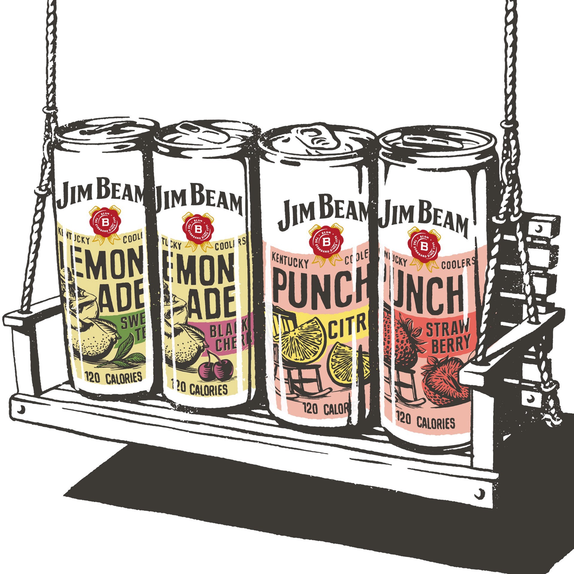 slide 4 of 6, Jim Beam Kentucky Coolers Lemonade & Punch Share Pack Variety (12 fl. oz. Can, 12pk.), 12 ct; 12 oz