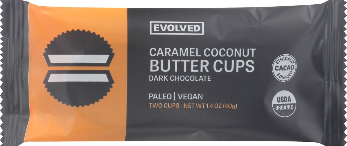 slide 9 of 13, EVOLVED Dark Chocolate Caramel Butter Cups 2 ea, 2 ct