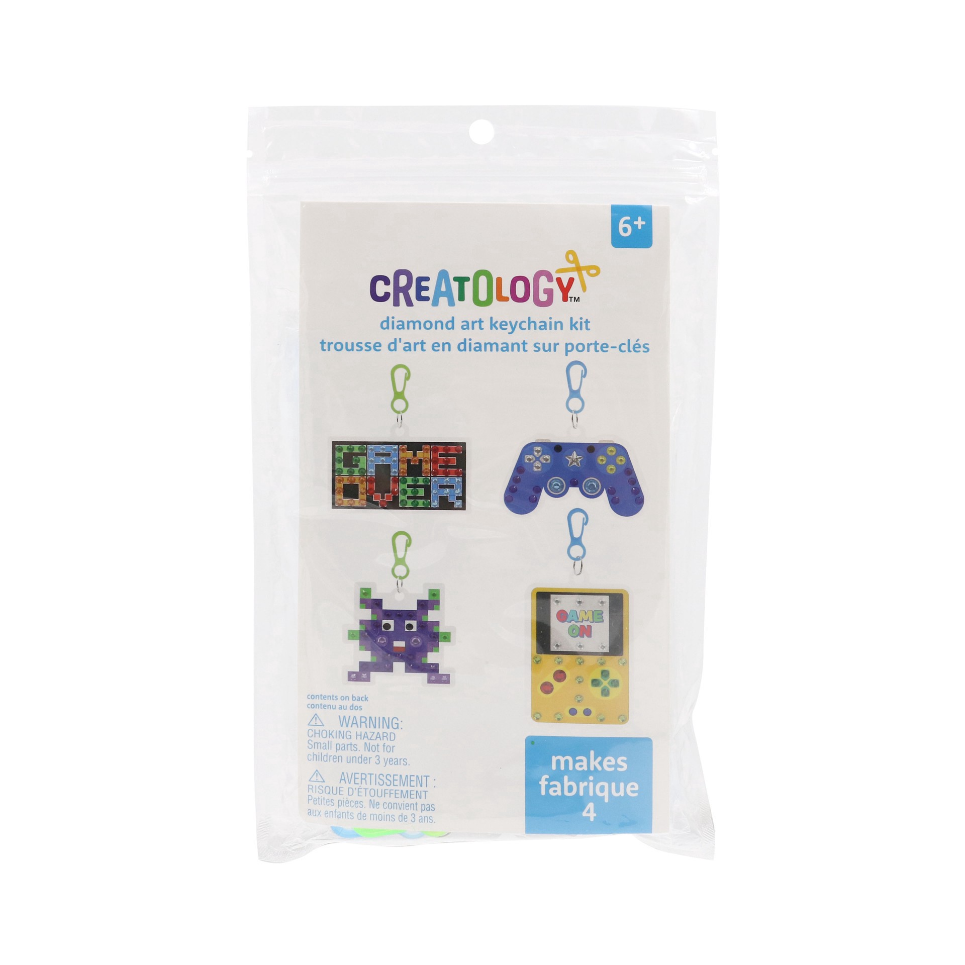 slide 3 of 3, Gamer Backpack Keychain Diamond Art Kit By Creatology, 9.63 in x 5.75 in x 0.65 in