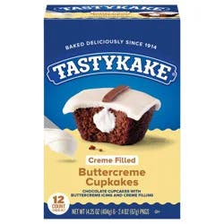 Tastykake Creme Filled Buttercreme Cupkakes 6 - 2.4 oz Packages