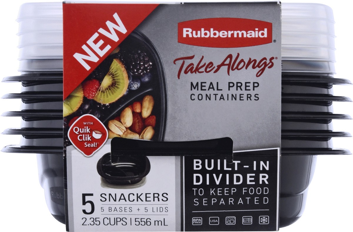 slide 9 of 11, Rubbermaid Divided Tka Snack Containers, 5 ct