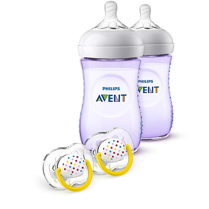 slide 1 of 2, Philips Avent Natural Bottle Gift Set - Purple, 9 oz