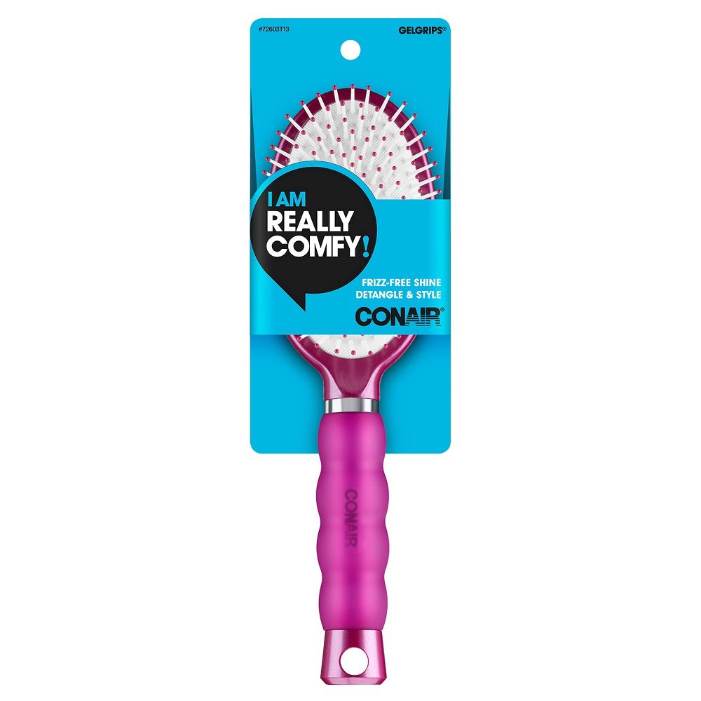 slide 4 of 5, Conair Gel Grip Cushion Brush, 1 ct