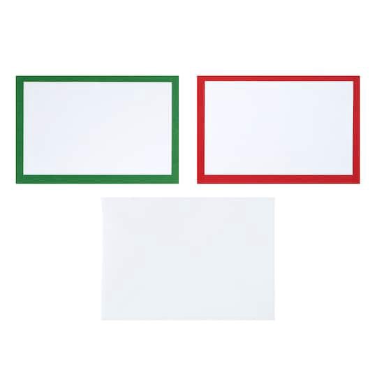 slide 1 of 2, Mini Red & Green Border Card & Envelope Set By Recollections, 2.25 in x 3.25 in