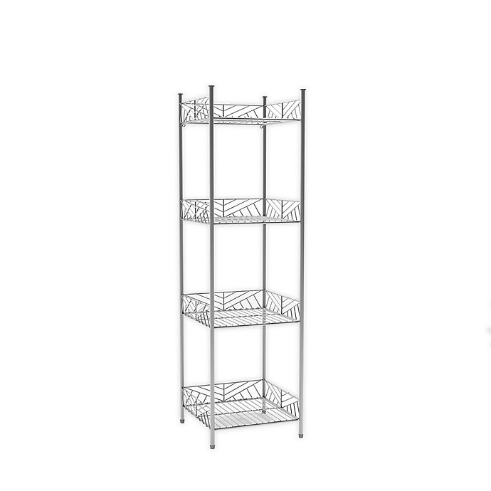 slide 1 of 2, SALT 4-Tier Geo Wire Bath Tower - Silver, 1 ct