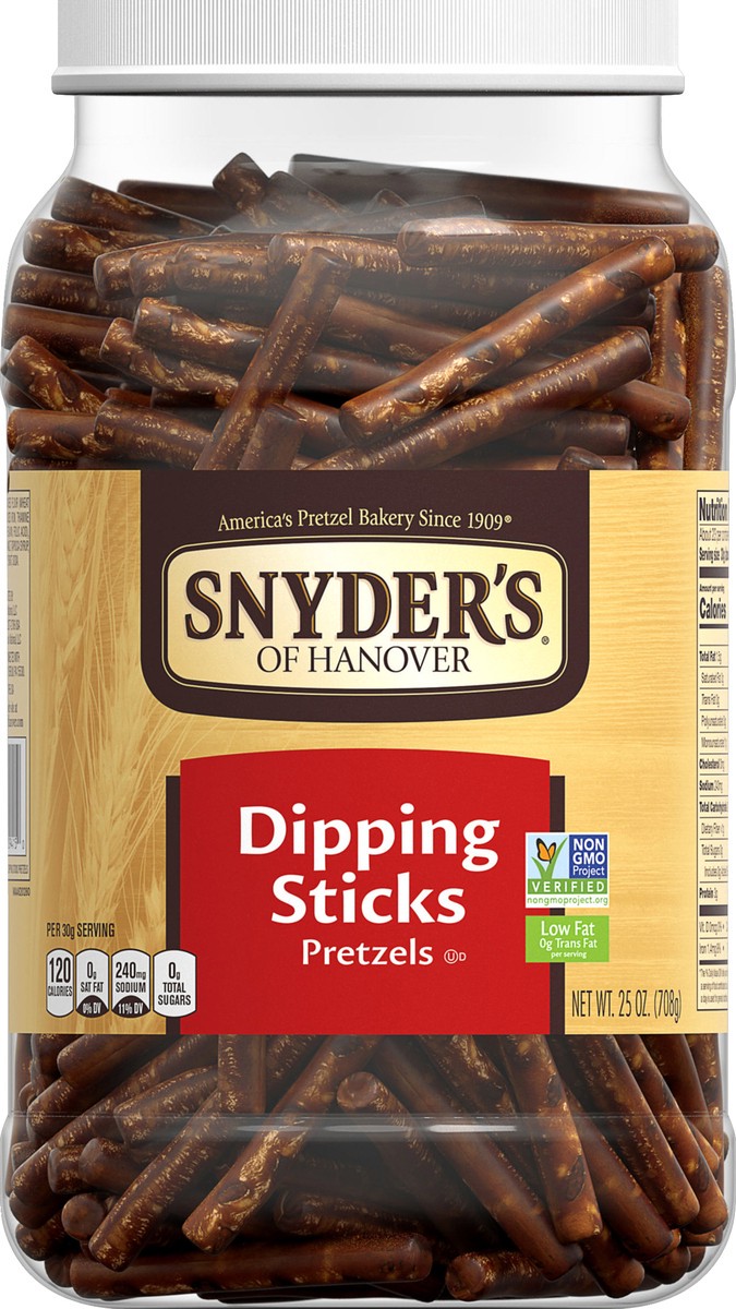 slide 2 of 2, Snyder's of Hanover Pretzels Dipping Sticks, 25 Oz Canister, 25 oz