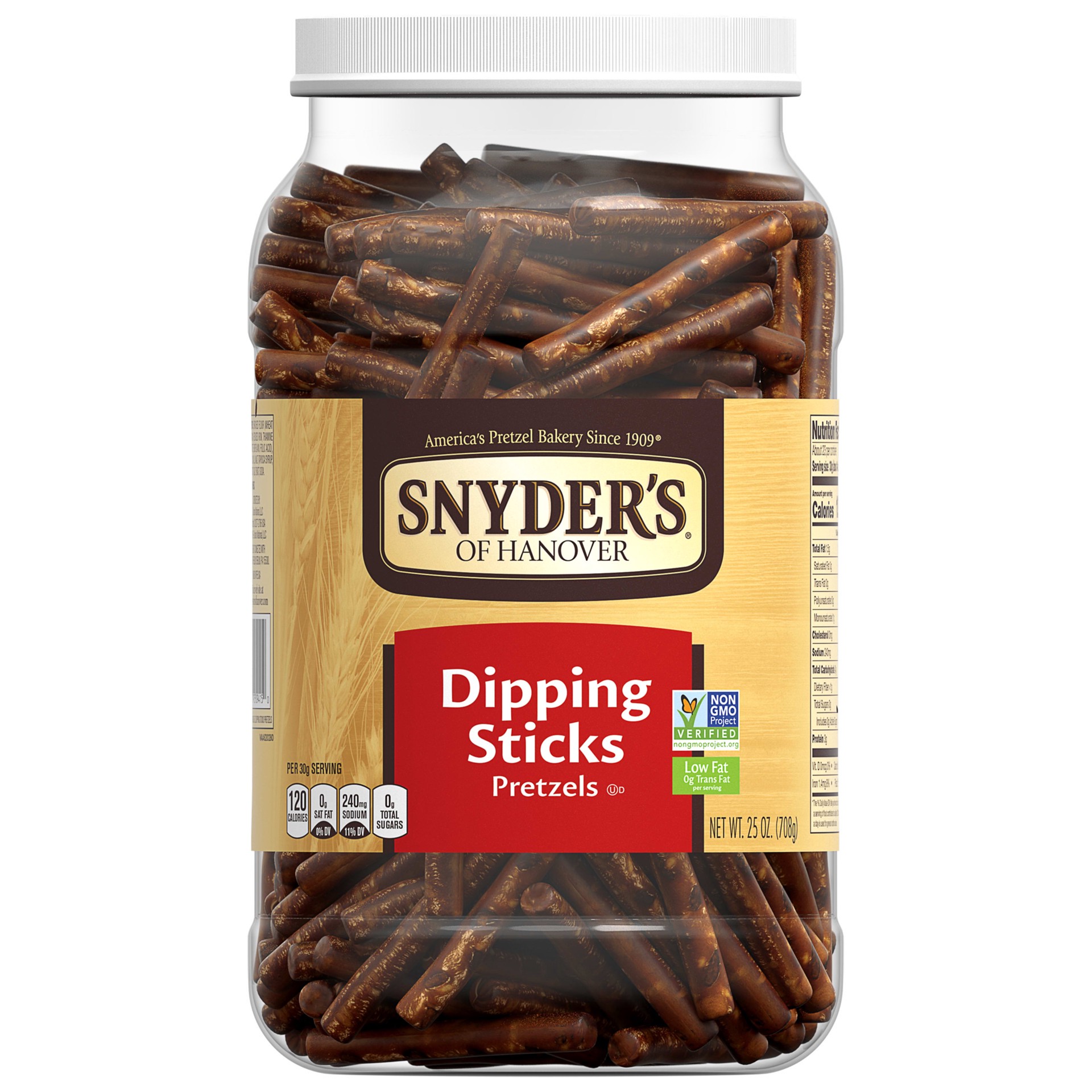 slide 1 of 2, Snyder's of Hanover Pretzels Dipping Sticks, 25 Oz Canister, 25 oz