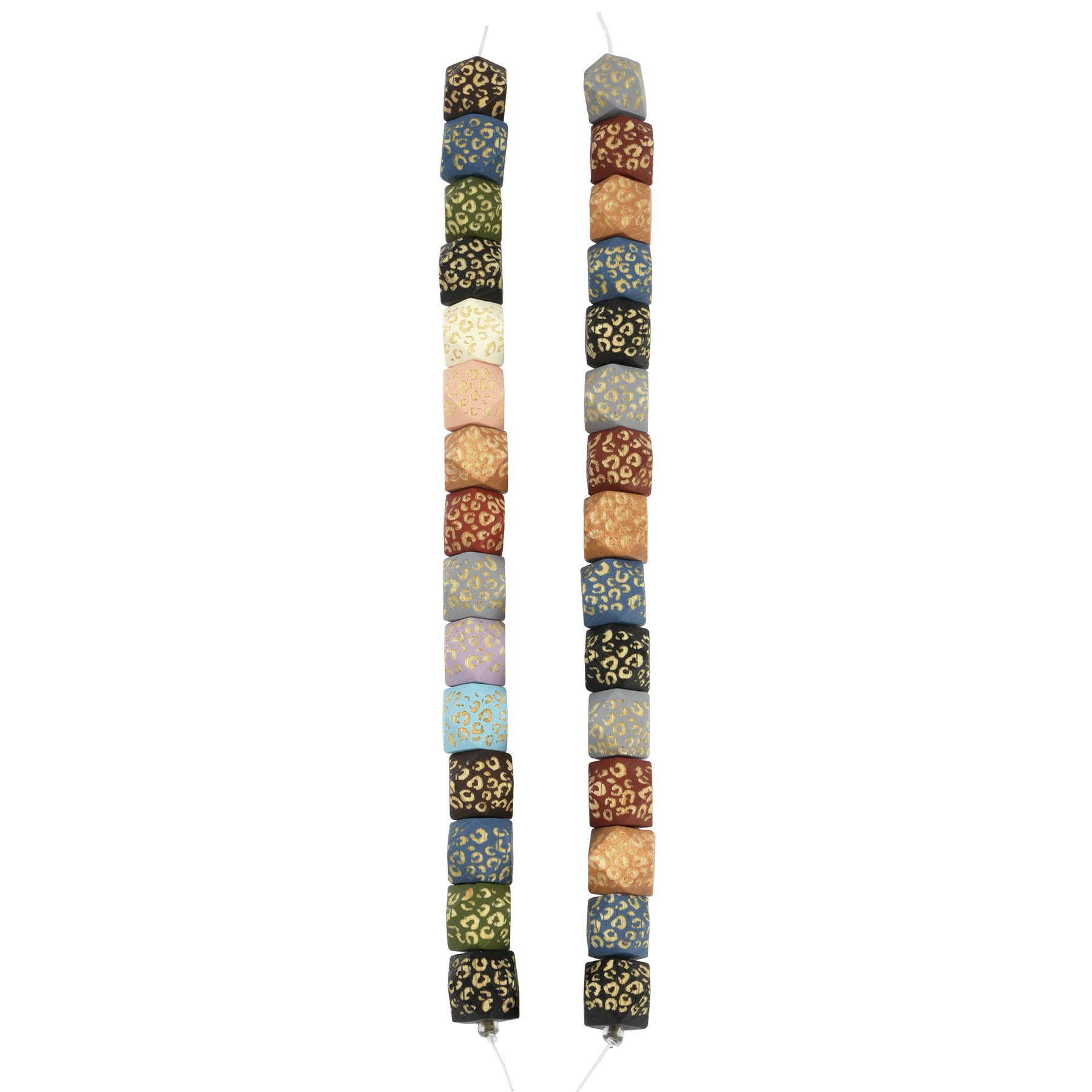 slide 3 of 3, Multicolored Cheetah Print Wood Cube Beads, 12.5mm By Bead Landing, 12.5mm