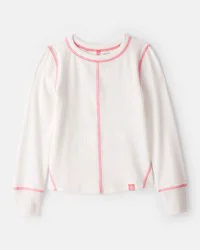 Carter's Girls Active Rib Long-Sleeve Top - Cream White 12