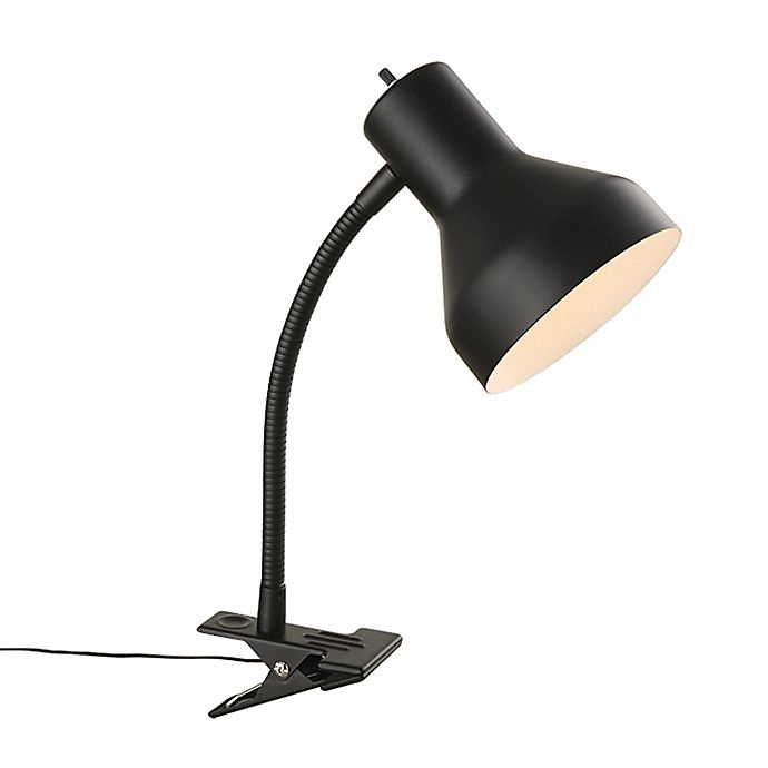 slide 1 of 4, Equip Your Space Modern Metal Clip Lamp - Matte Black, 1 ct