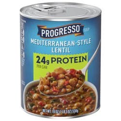 Progresso Mediterranean-Style Lentil Protein Soup, Vegetarian, 19 oz