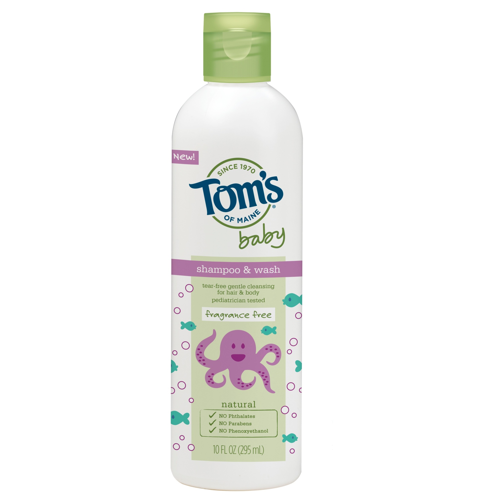 slide 1 of 2, Tom's of Maine Baby Shampoo & Bodywash - Fragrance Free, 10 oz