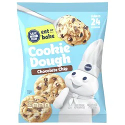 Pillsbury Eat or Bake Refrigerated Cookie Dough, Chocolate Chip, Makes 24 Cookies, 16 oz