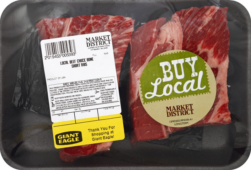 slide 1 of 2, Market District Beef Short Ribs, Boneless, Local Chuck, per lb